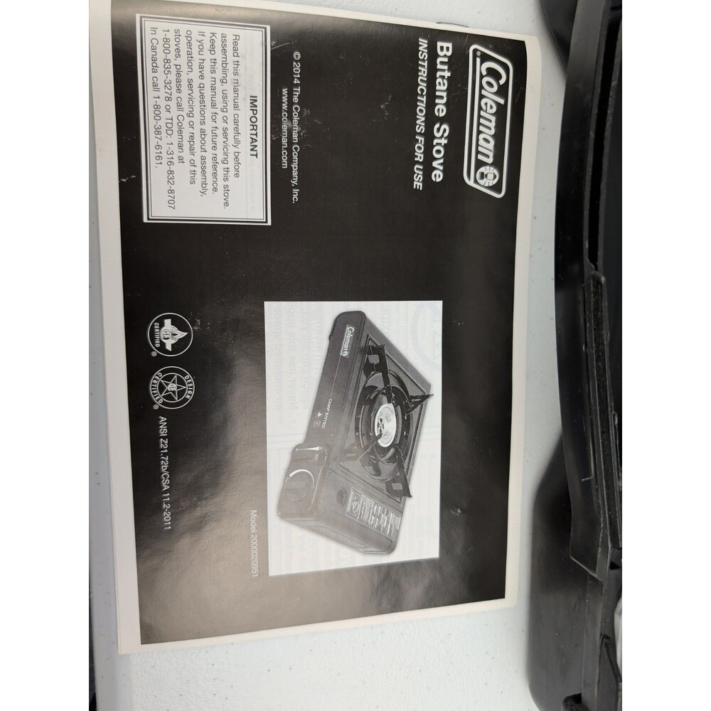 Coleman Portable 1-Burner Butane Gas Stove 2800 Series w/Case, Blue New - Picture 2 of 4